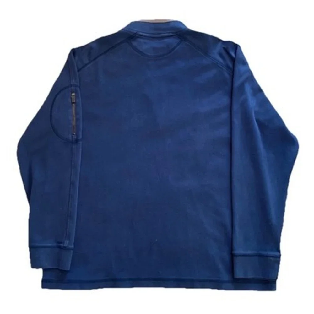 The Territory Ahead Men Sweater L Gray Pima Cotton‎ 1/4 Zip Casual Golf Long